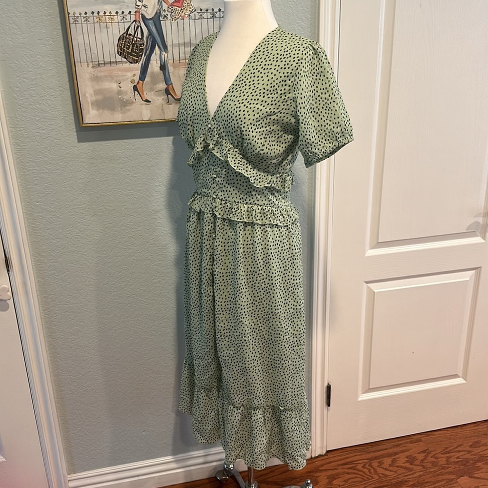 Influence • Mint Green Polkadot Dress • Sz 8 - Picture 6 of 14